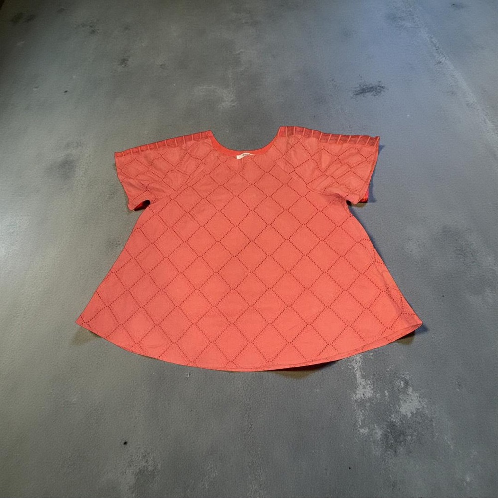 Madewell Quilted Terracotta Blouse 100% Cotton
